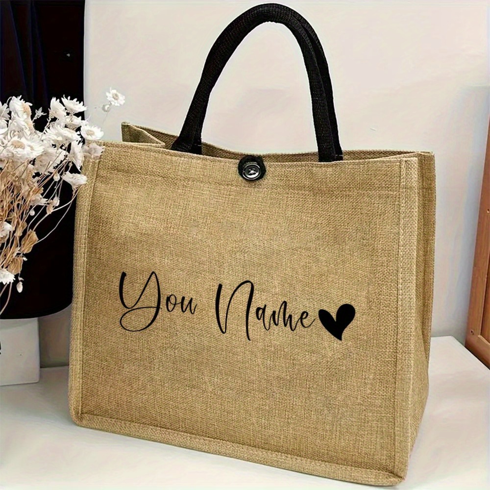 Personalized Name Linen Tote B - đánh giá và giá Linen Bag Bulk