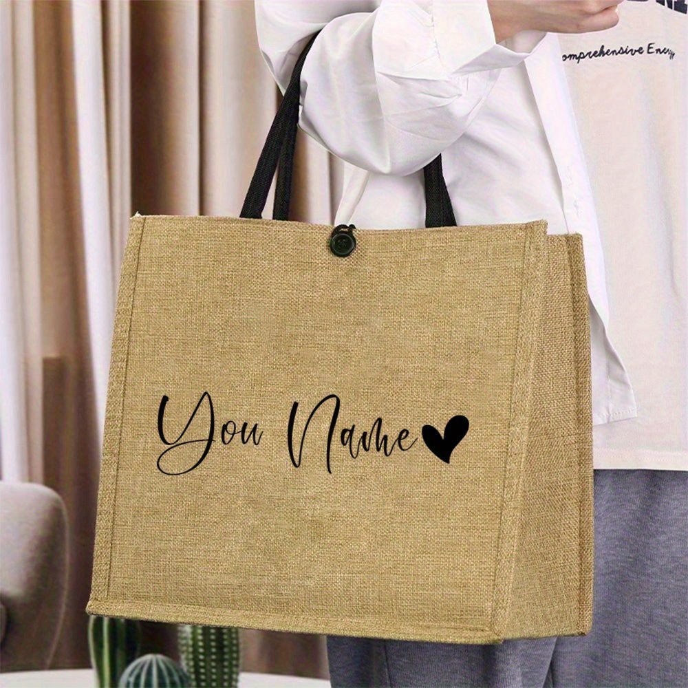 Personalized Name Linen Tote B - đánh giá và giá Linen Bag Bulk