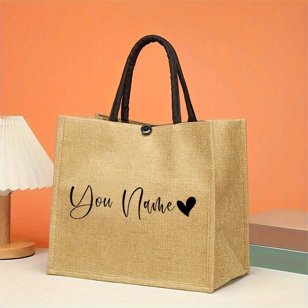 Personalized Name Linen Tote B - đánh giá và giá Linen Bag Bulk