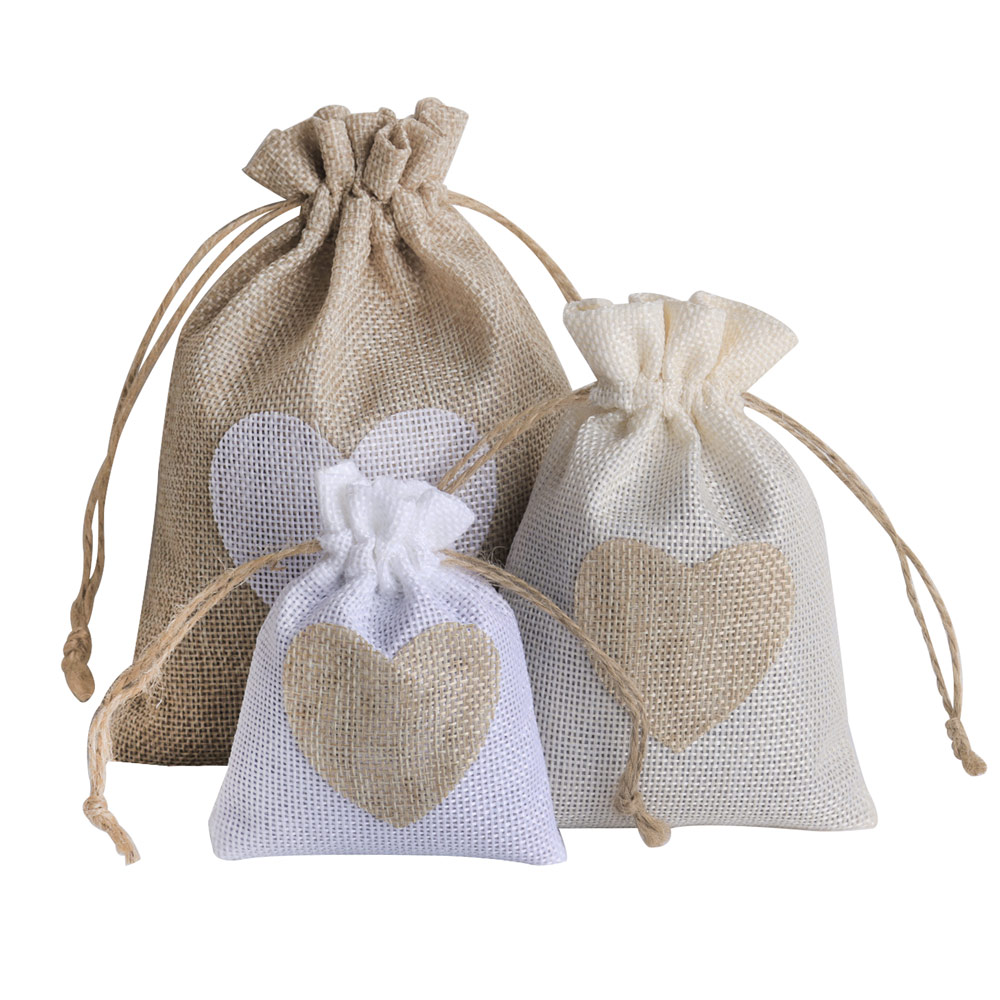 5pcs/lot Heart Linen Jewelry B - đánh giá và giá Linen Bag Bulk