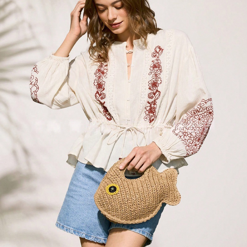 Cute Creative Fish Shaped Prin - đánh giá và giá Linen Bag Bulk