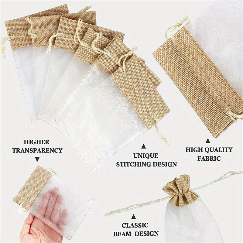 Organza Linen Pocket Bag Holid - đánh giá và giá Linen Bag Bulk