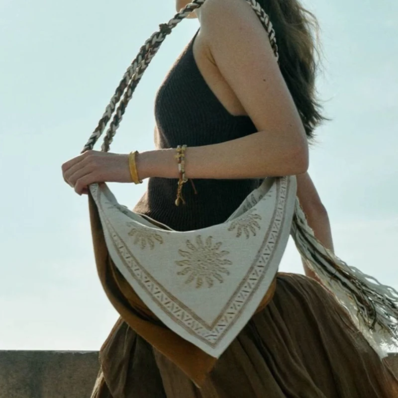 Bohemian Triangle Crossbody Ba - đánh giá và giá Linen Bag Bulk